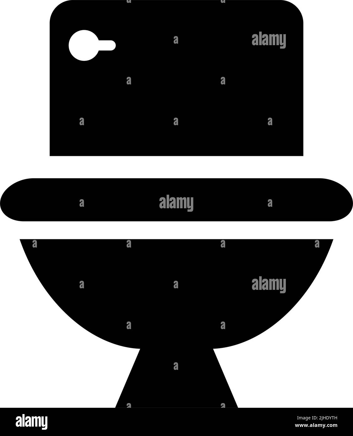 Simbolo della silhouette della toilette. Icona WC. Vettore modificabile. Illustrazione Vettoriale