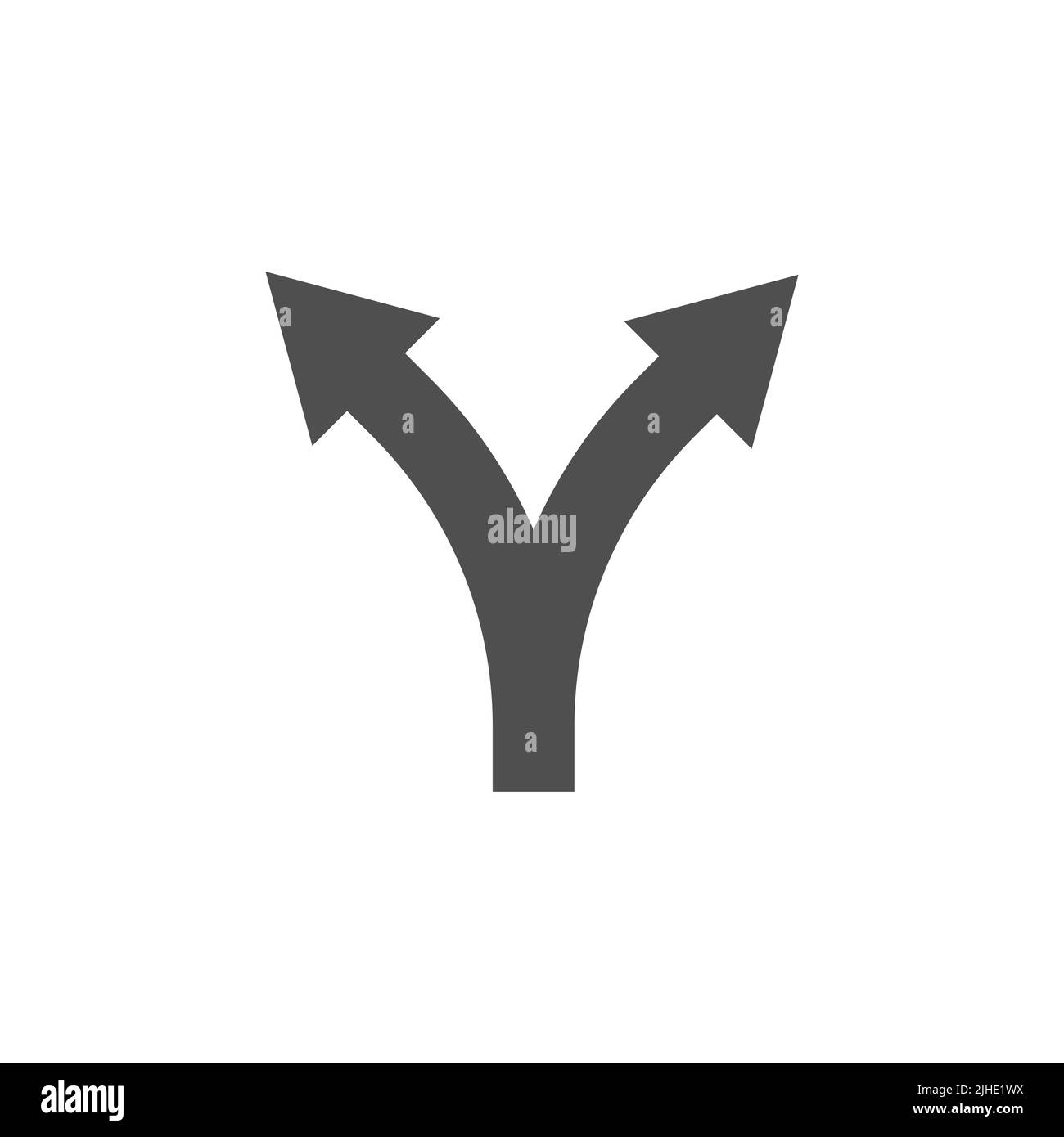 Icona a due frecce di direzione isolata su sfondo bianco. Illustrazione vettoriale Illustrazione Vettoriale