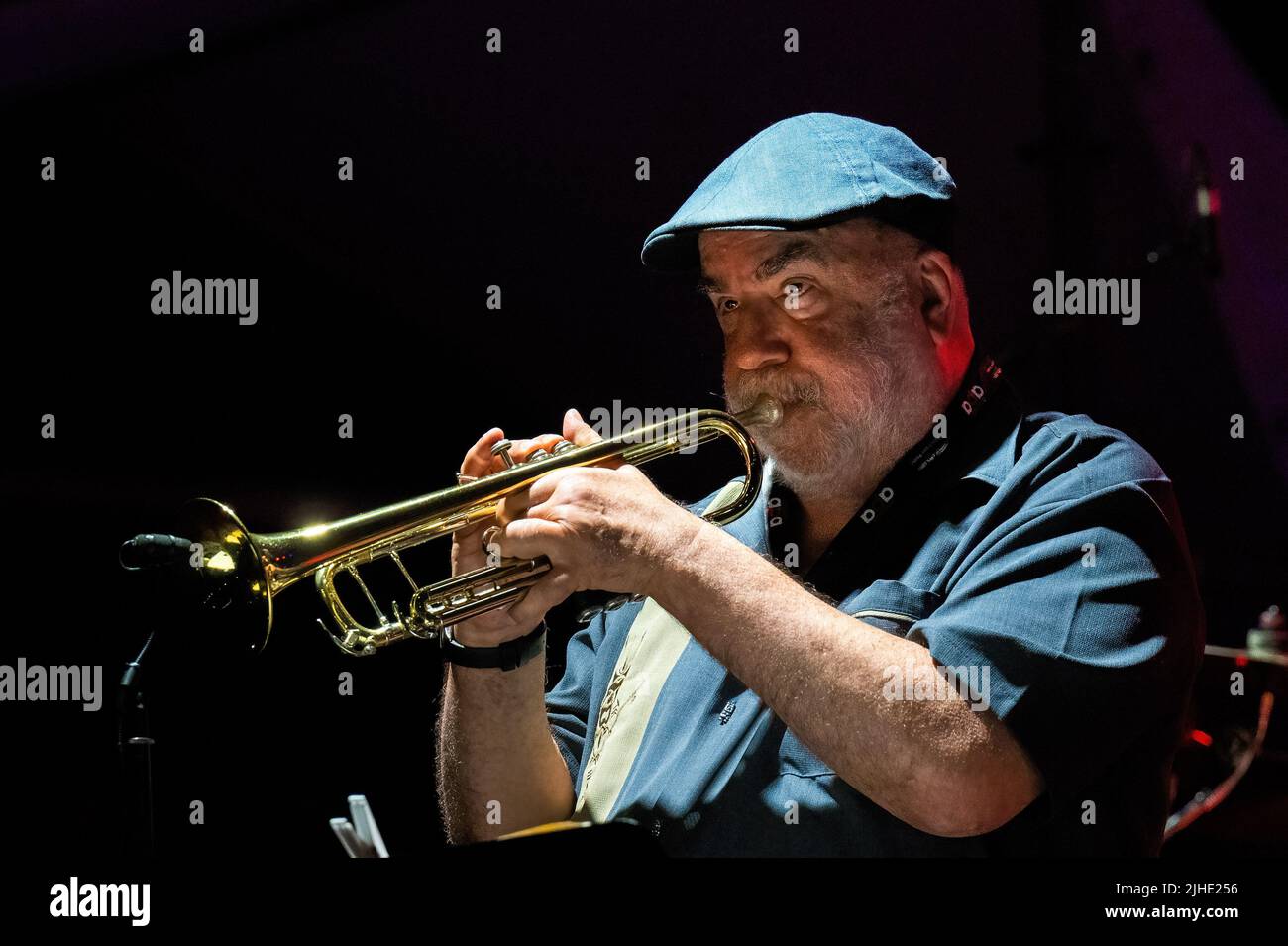 Roma, Italia. 11th luglio 2022. (7/11/2022) Concerto della leggendaria jazz band alla Casa del Jazz di Roma. LAN Doky - piano, Billy Cobham - batteria, Bill Evans - Sax, Randy Brecker - Trump, Linley Marthe - basso (Foto di Claudio Enea/Pacific Press/Sipa USA) Credit: Sipa USA/Alamy Live News Foto Stock