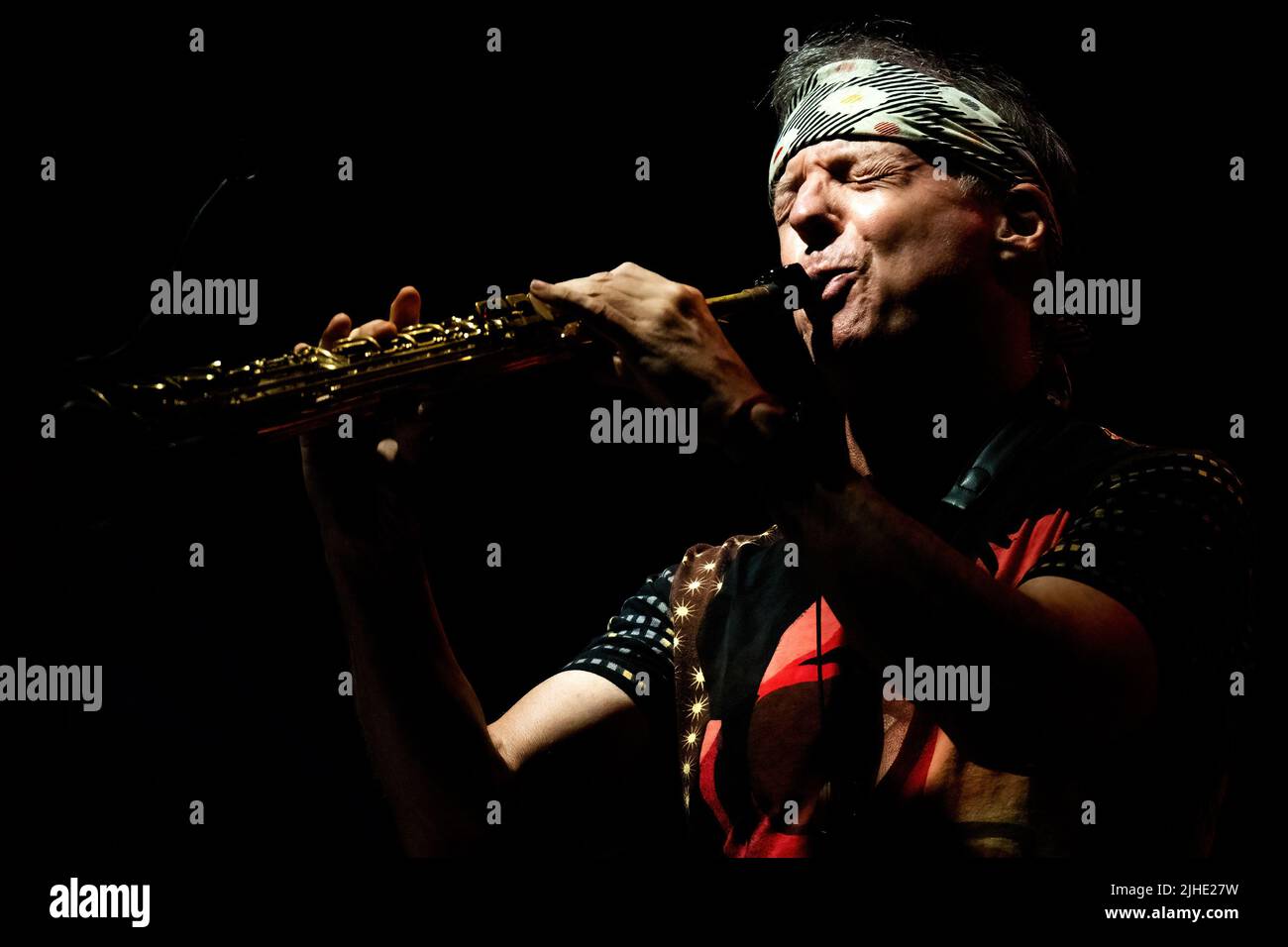 Roma, Italia. 11th luglio 2022. (7/11/2022) Concerto della leggendaria jazz band alla Casa del Jazz di Roma. LAN Doky - piano, Billy Cobham - batteria, Bill Evans - Sax, Randy Brecker - Trump, Linley Marthe - basso (Foto di Claudio Enea/Pacific Press/Sipa USA) Credit: Sipa USA/Alamy Live News Foto Stock