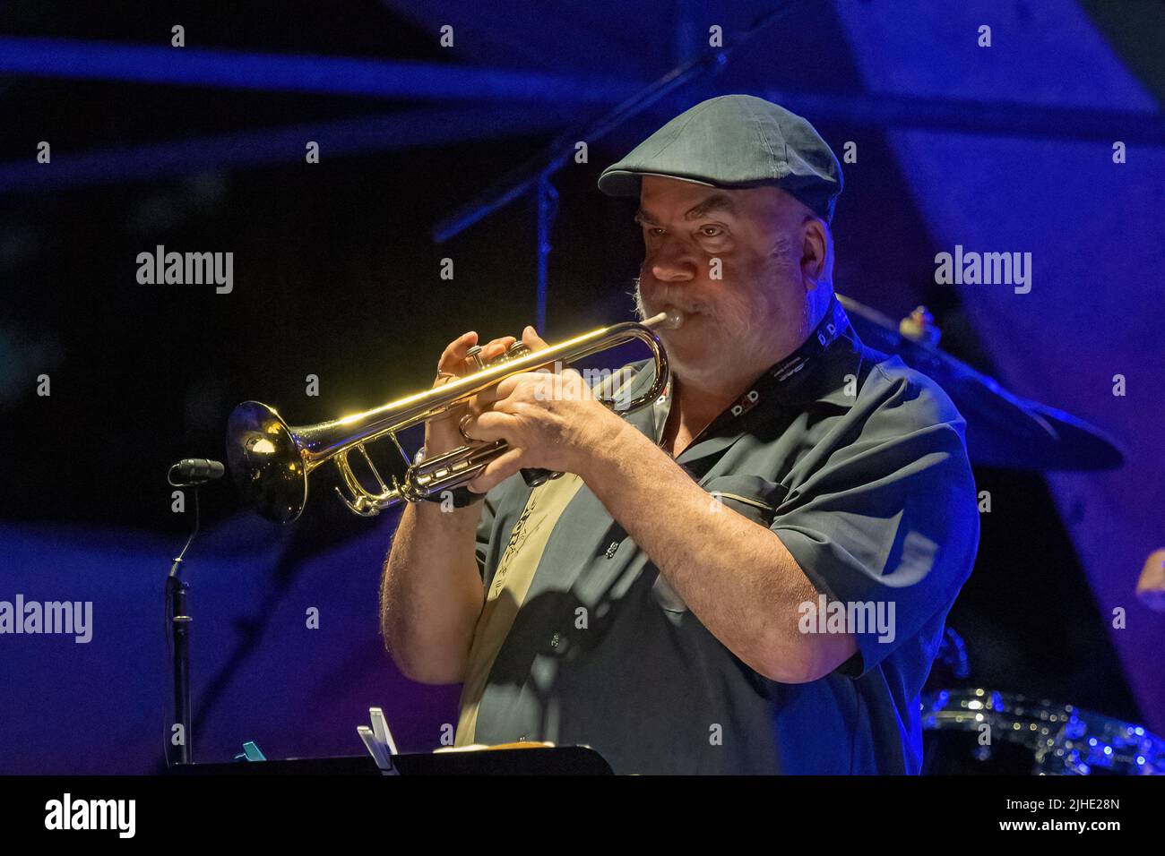 Roma, Italia. 11th luglio 2022. (7/11/2022) Concerto della leggendaria jazz band alla Casa del Jazz di Roma. LAN Doky - piano, Billy Cobham - batteria, Bill Evans - Sax, Randy Brecker - Trump, Linley Marthe - basso (Foto di Claudio Enea/Pacific Press/Sipa USA) Credit: Sipa USA/Alamy Live News Foto Stock