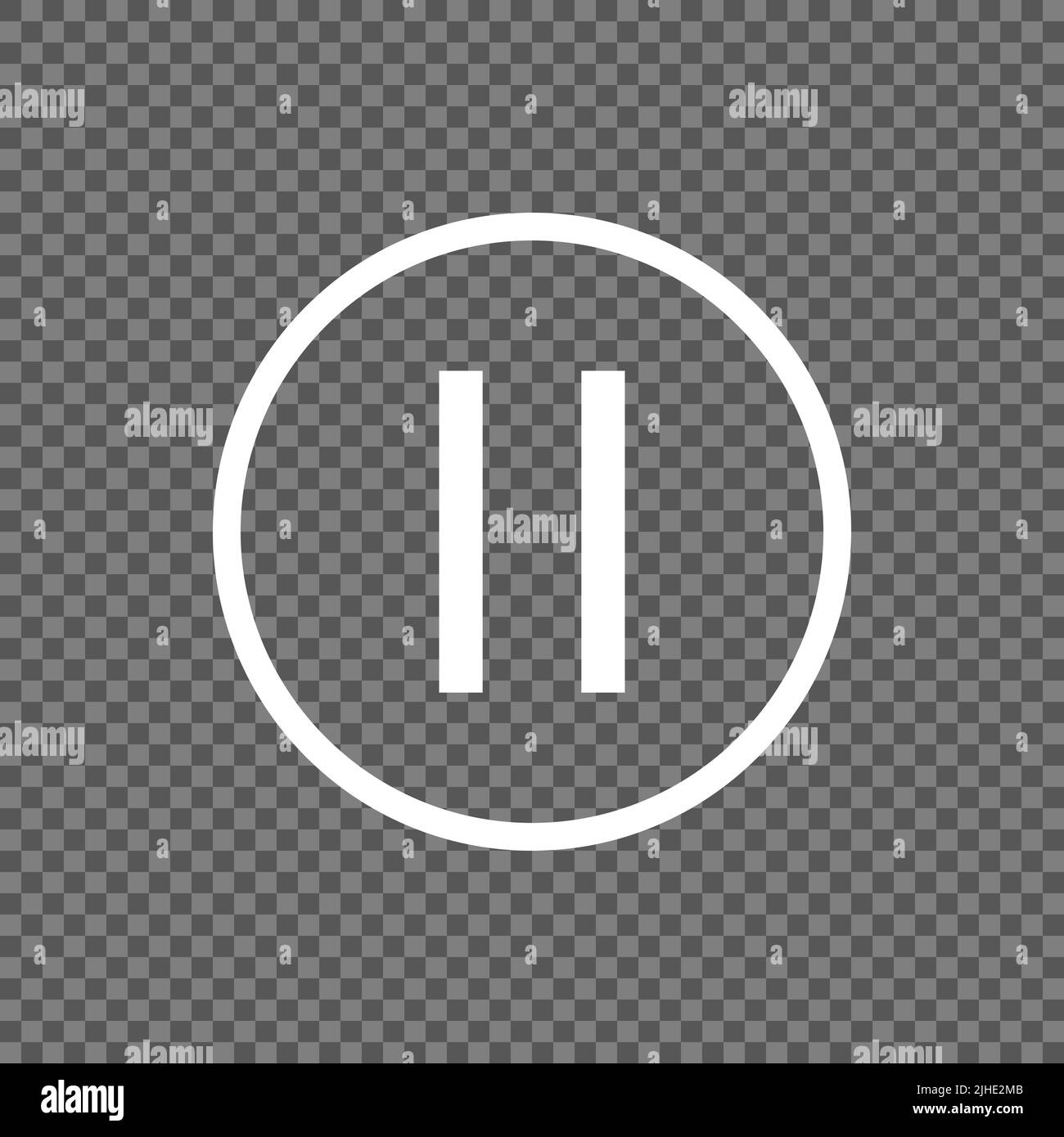Icona del vettore pulsante di pausa isolata su sfondo trasparente Illustrazione Vettoriale