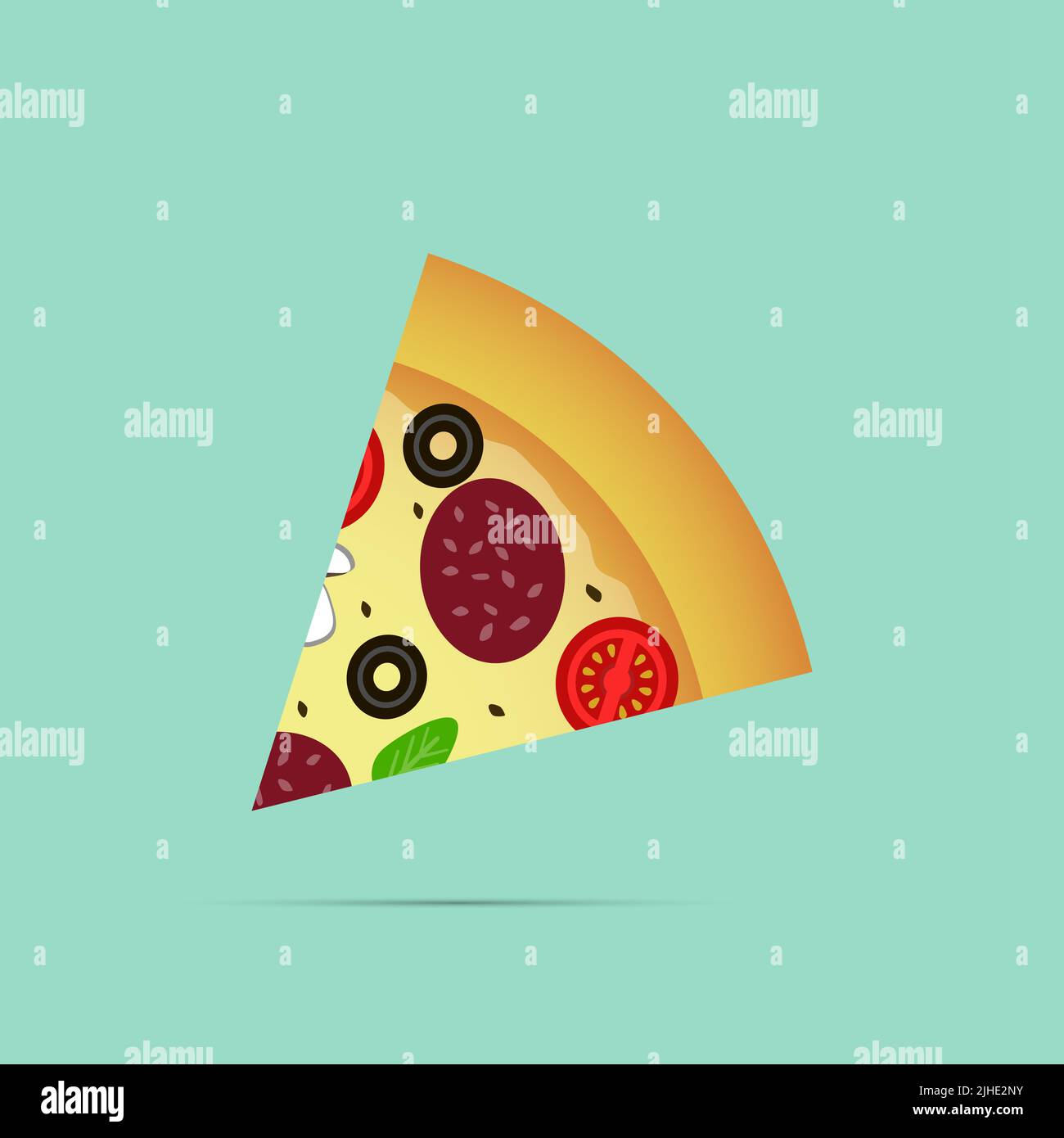 Icona pizza slice, illustrazione vettoriale Illustrazione Vettoriale