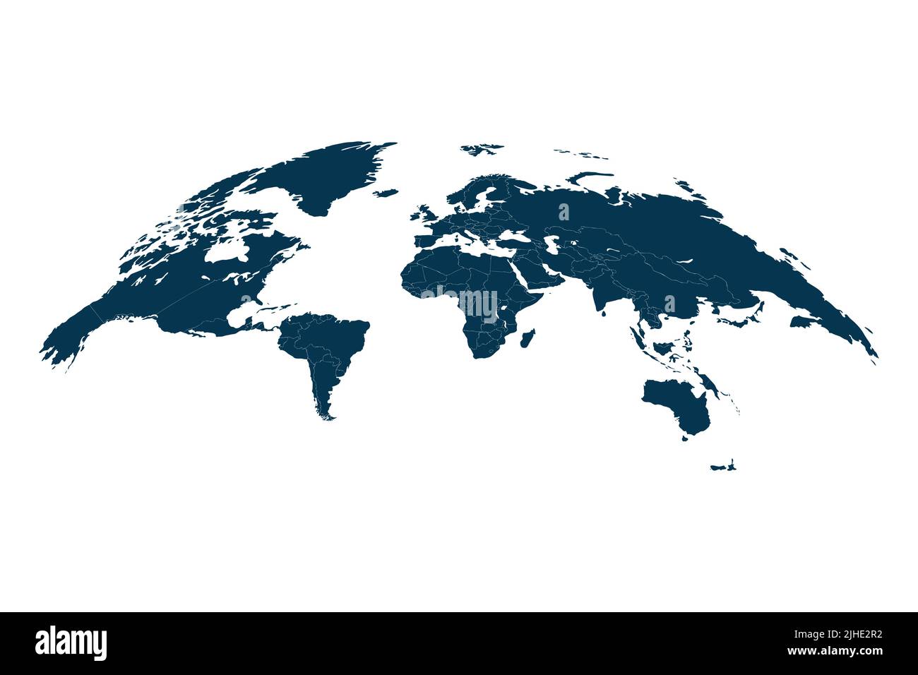Illustrazione vettoriale della mappa del mondo. Mappa mondiale del globo 3D isolata su sfondo bianco Illustrazione Vettoriale