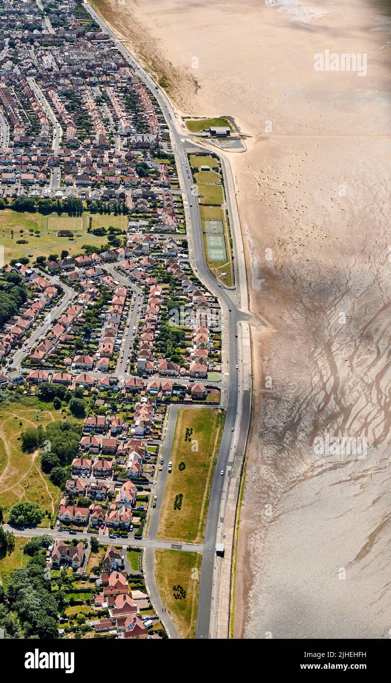 Una fotografia aerea della città di Hoylake, Wirral, Inghilterra nord-occidentale, Regno Unito Foto Stock