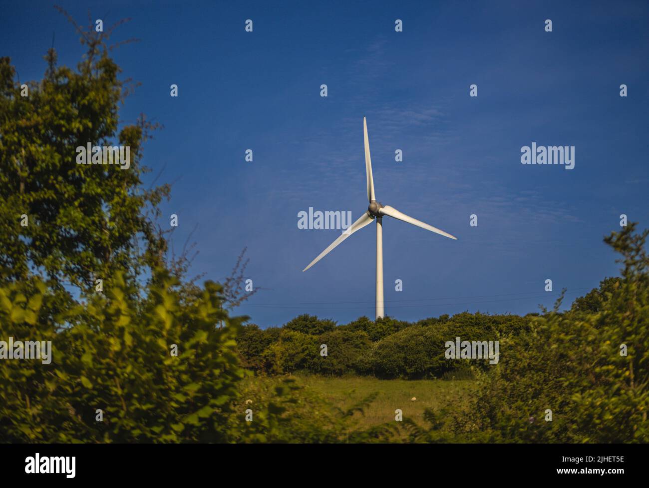 Turbine eoliche una fonte di energia rinnovabile, Cornovaglia, Regno Unito Foto Stock