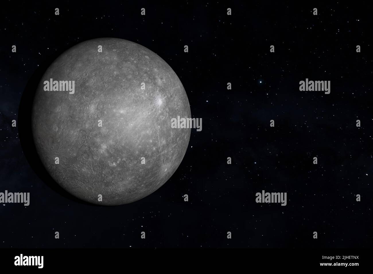 Il mercurio è uno dei pianeti del sistema solare. 3d illustrazione Foto Stock