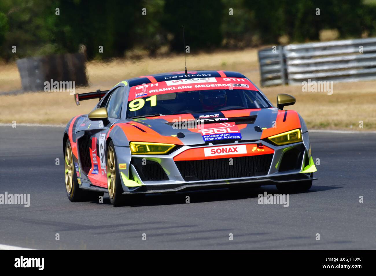 David Frankland, Audi R8 GT4 Evo-2, GT All-Comers Challenge, con le ultime GT3 e GT4 vetture, una gara di 50 minuti sul circuito di Snetterton 200 Foto Stock