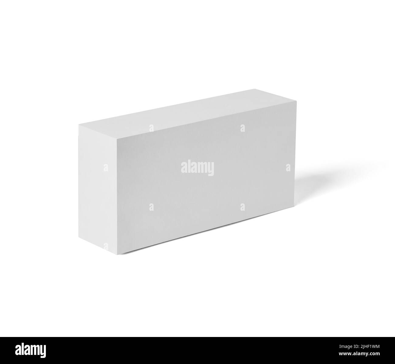 scatola bianca confezione modello modello prodotto sfondo design contenitore cartone carta bianca confezione Foto Stock