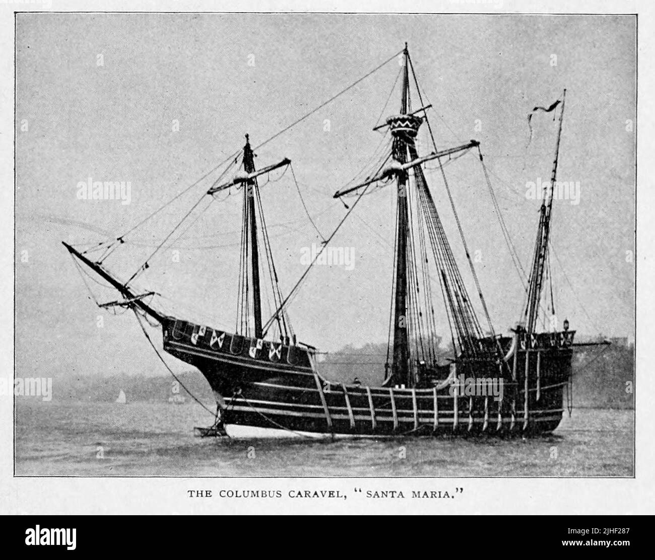 Il Columbus Caravel 'Santa Maria' dall'articolo LE NAVI DA GUERRA PIÙ NUOVE DELLA MARINA DEGLI STATI UNITI da Lieutenant W. H. Jaques, U. S. N. da fabbrica e gestione industriale Magazine Volume 6 1891 Editore New York [ecc.] McGraw-Hill [ecc.] Foto Stock