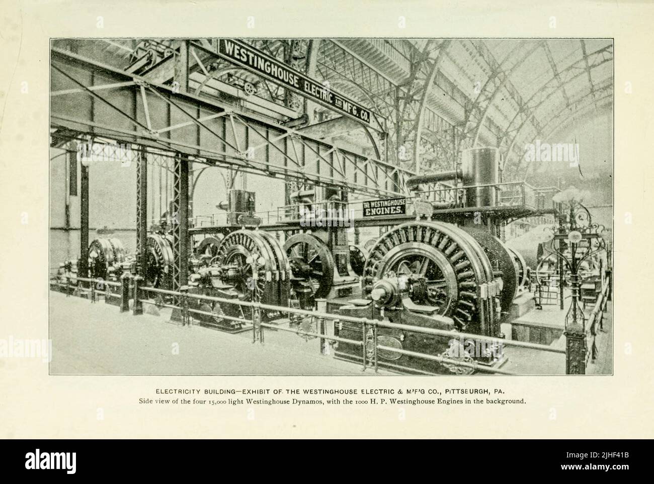 Elettricità Building Exhibit of the Westinghouse Electric $ MFG Co. Pittsburgh, PA World's Columbian Exposition Chicago 1893 from Factory and industrial management Magazine Volume 6 1891 Publisher New York [etc.] McGraw-Hill [ecc.] Foto Stock