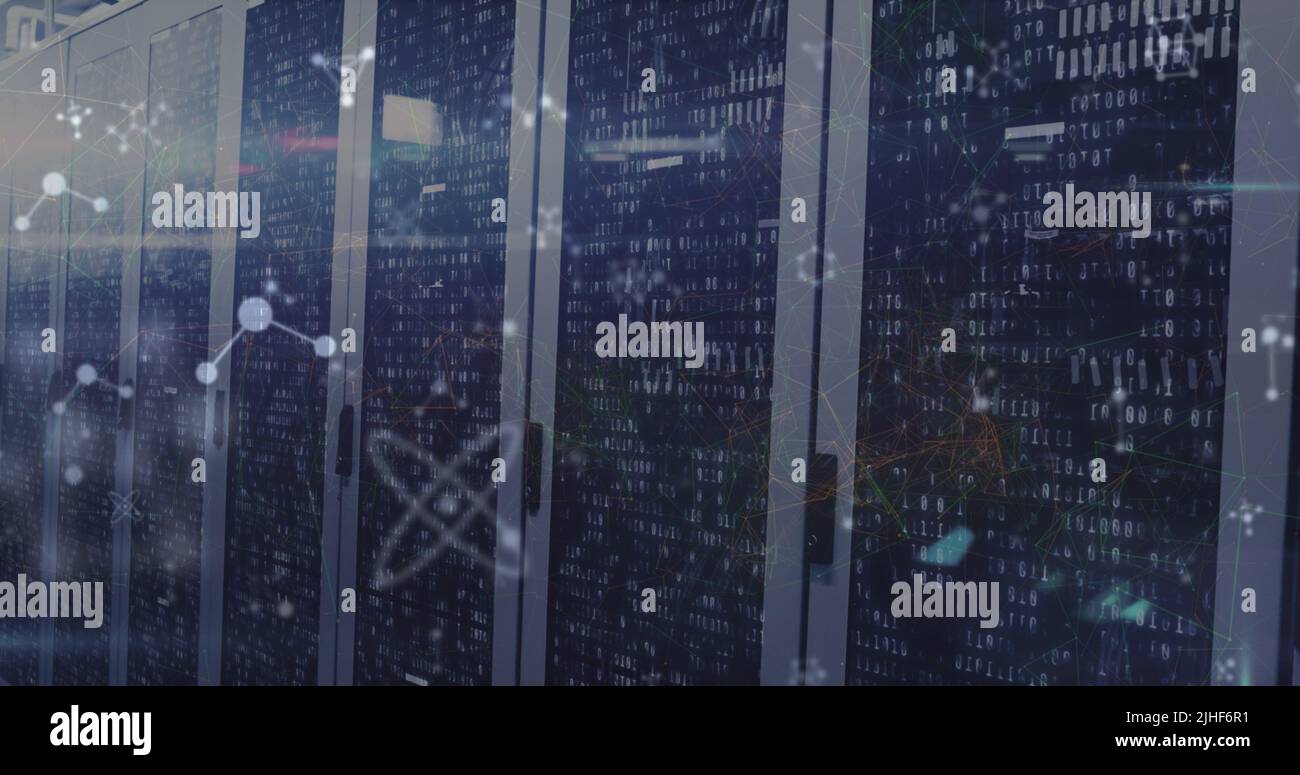 Immagine dell'elaborazione dei dati su server di computer Foto Stock