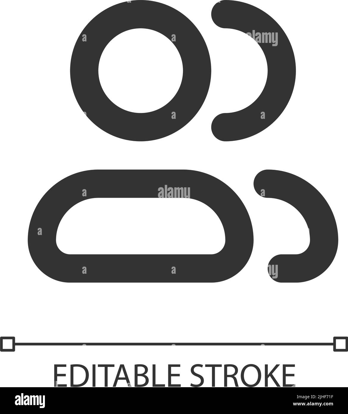 Gruppo di contatti icona dell'interfaccia utente lineare perfetta pixel Illustrazione Vettoriale
