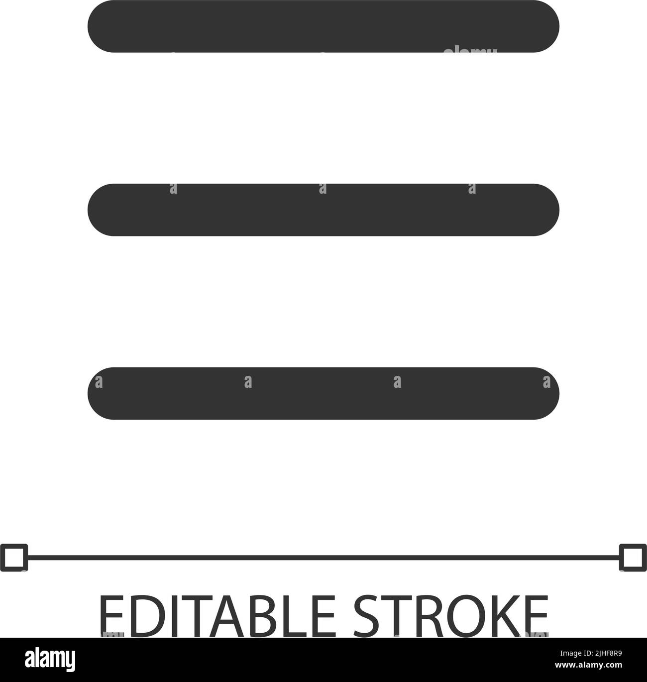 Icona dell'interfaccia utente lineare perfetta pixel del menu Hamburger like Illustrazione Vettoriale