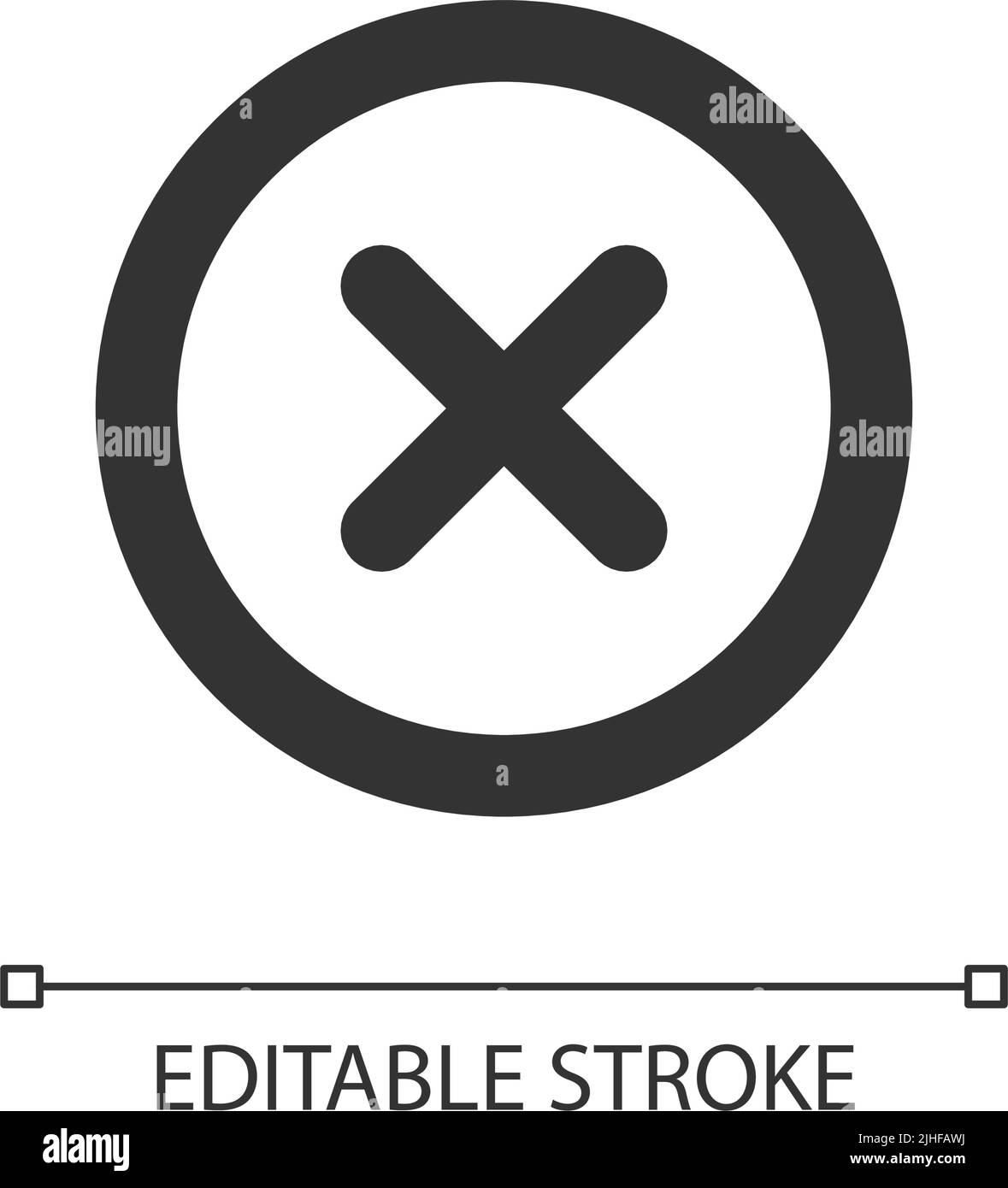 Icona dell'interfaccia utente lineare perfetta pixel pulsante Elimina Illustrazione Vettoriale