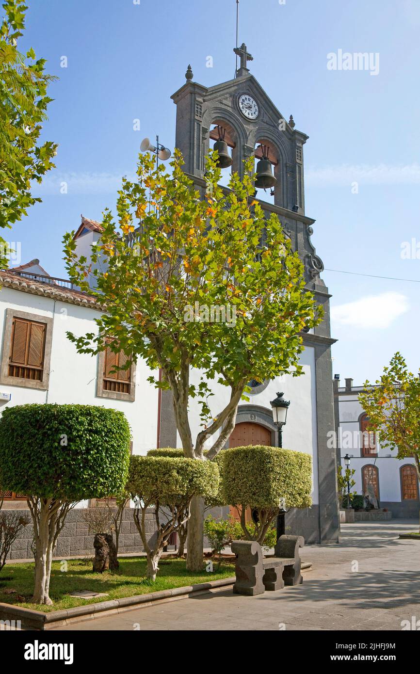 La chiesa San Roque, Firgas, Grand Canary, Isole Canarie, Spagna, Europa Foto Stock