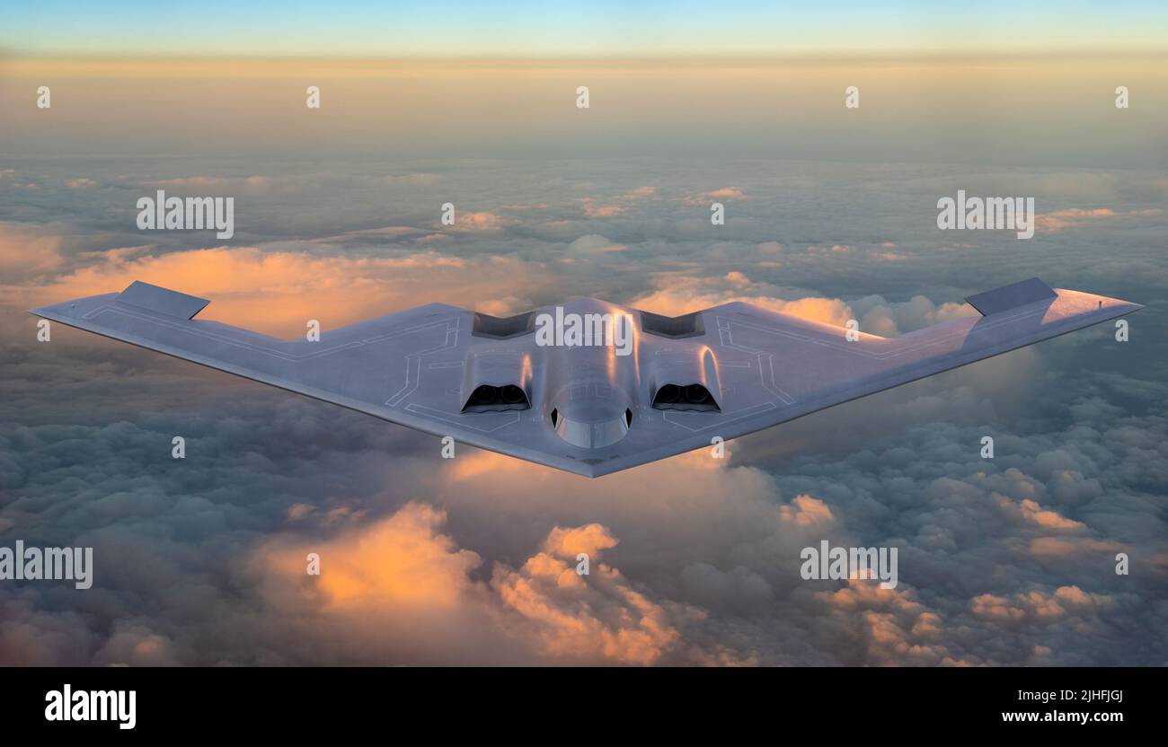 Northrop B-2 Spirit - bombardiere strategico americano con ridotta rilevabilità costruito in un'ala volante layout Foto Stock