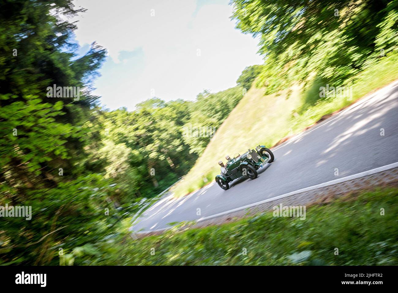 MG TA Classic Car sulla strada bavarese Foto Stock