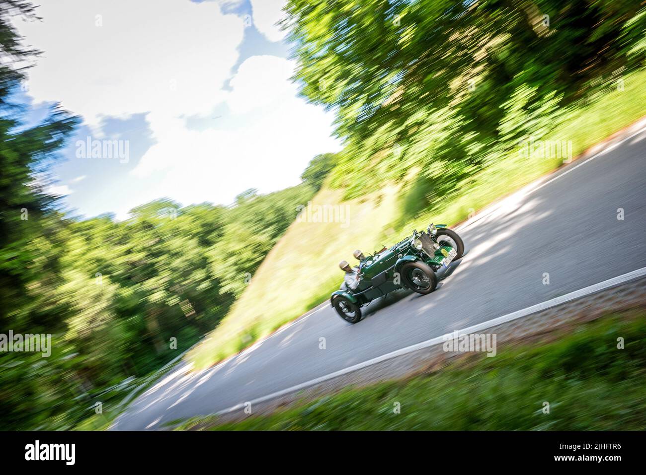 MG TA Classic Car sulla strada bavarese Foto Stock