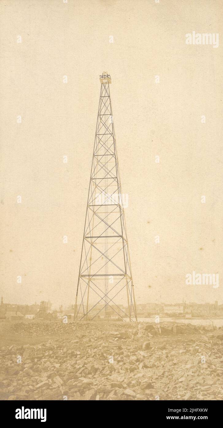 New York - Halletts Point. Halletts Point Beacon, Long Island. Altezza 256 piedi. Base 54 piedi. Foto Stock