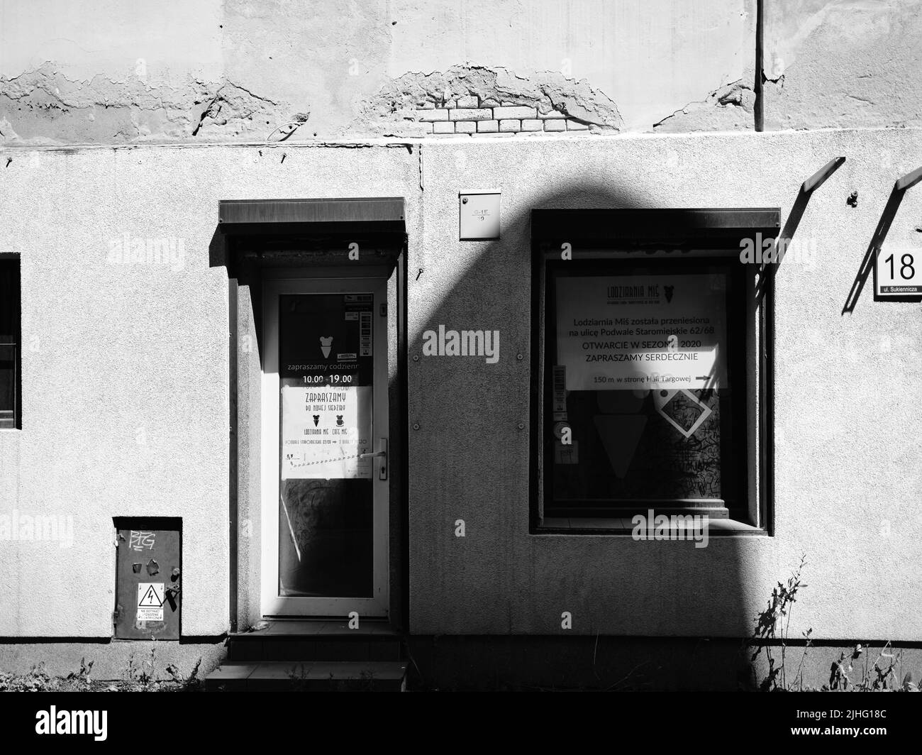La migliore gelateria è stata chiusa a Danzica. Qui, il gelato più gustoso è stato venduto nella migliore gelateria del centro storico. Foto Stock