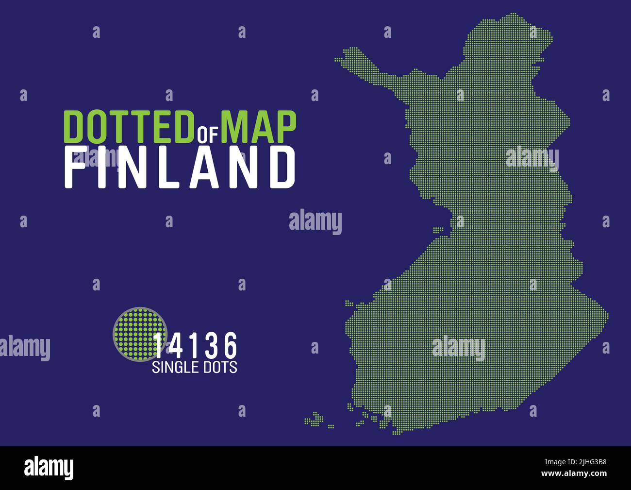 una mappa punteggiata della finlandia Illustrazione Vettoriale