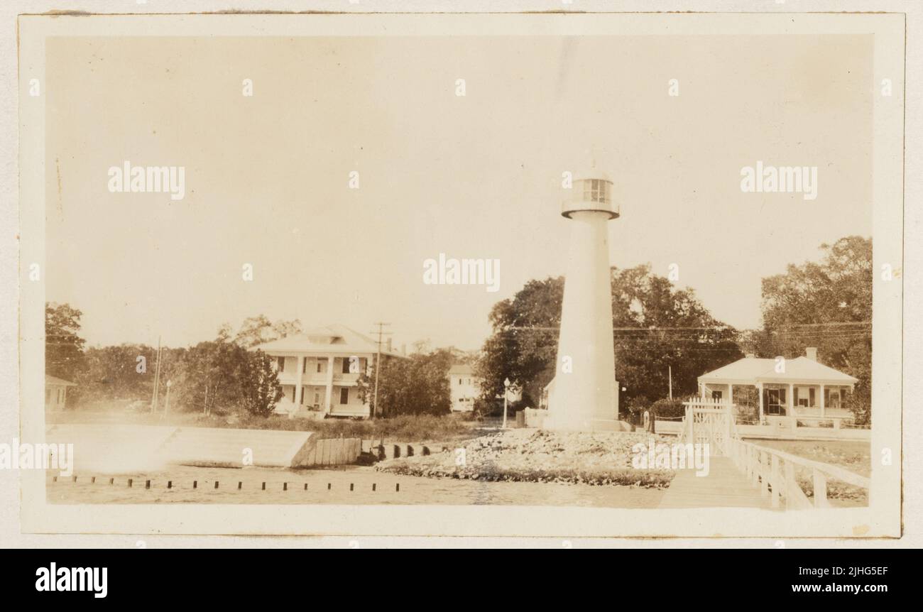 Mississippi - Biloxi. Faro di Biloxi, Mississippi. Stazione di ripresa circa 125 piedi Sud. Foto Stock