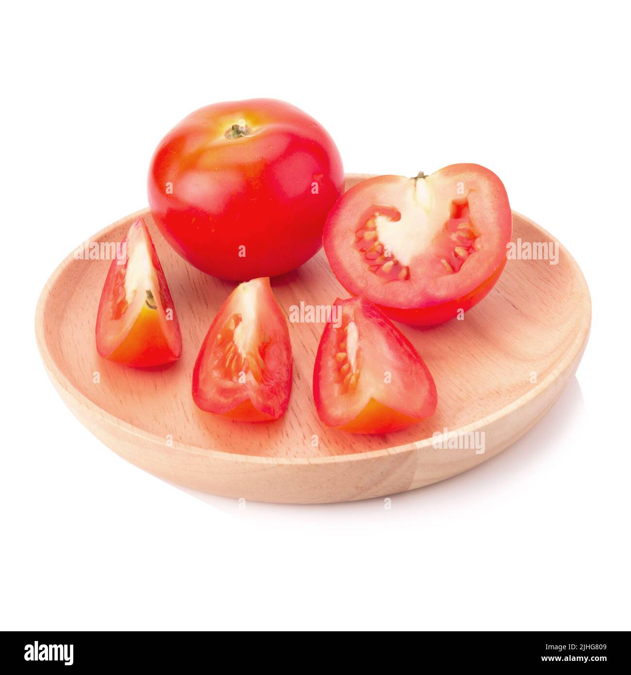 Il pomodoro isolato su sfondo bianco. Foto Stock