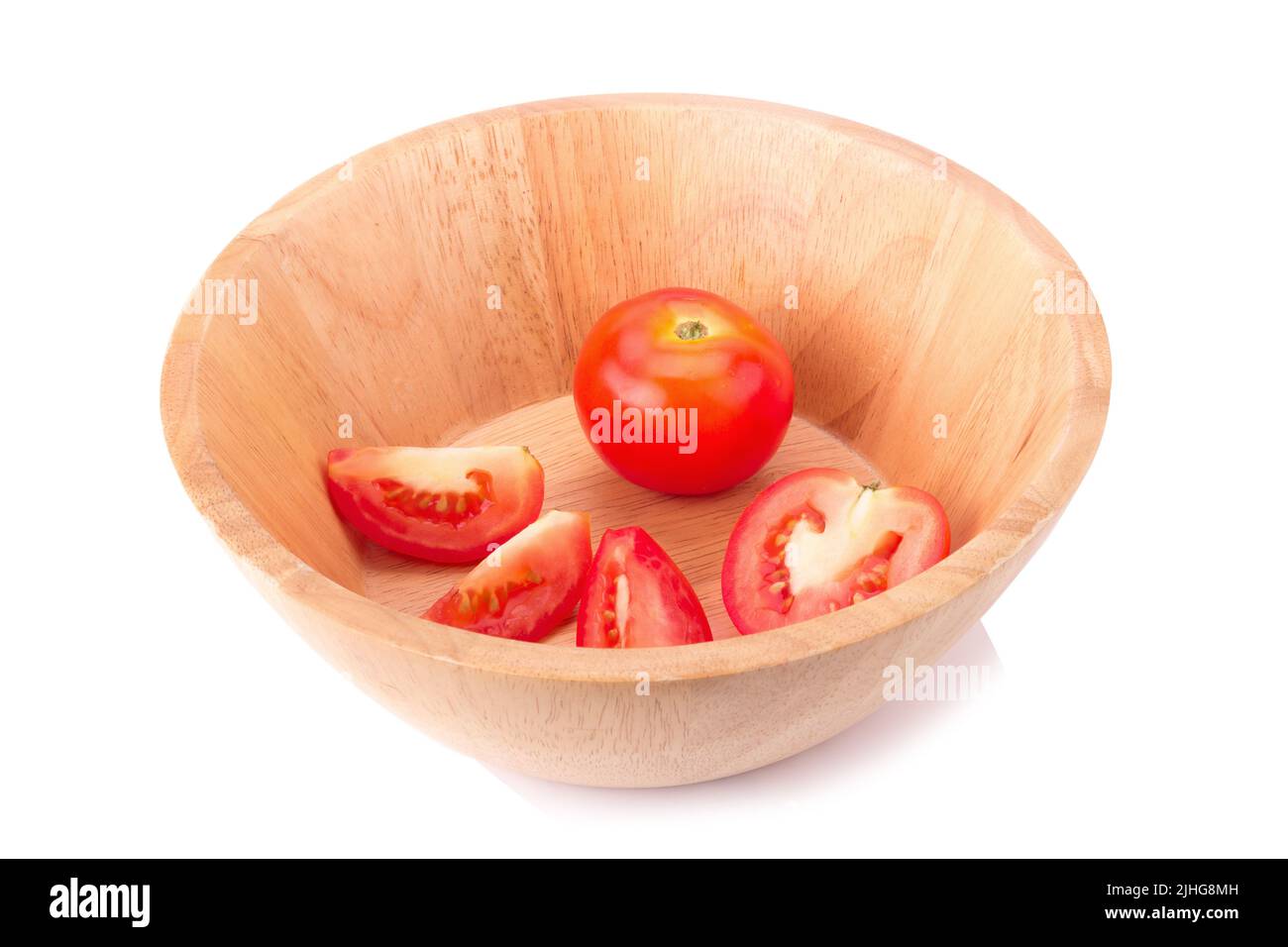 Il pomodoro isolato su sfondo bianco. Foto Stock