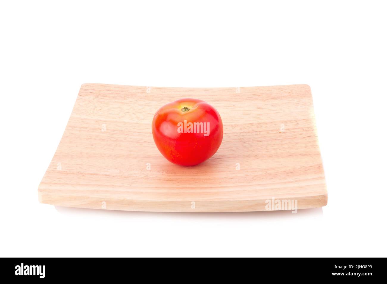 Il pomodoro isolato su sfondo bianco. Foto Stock