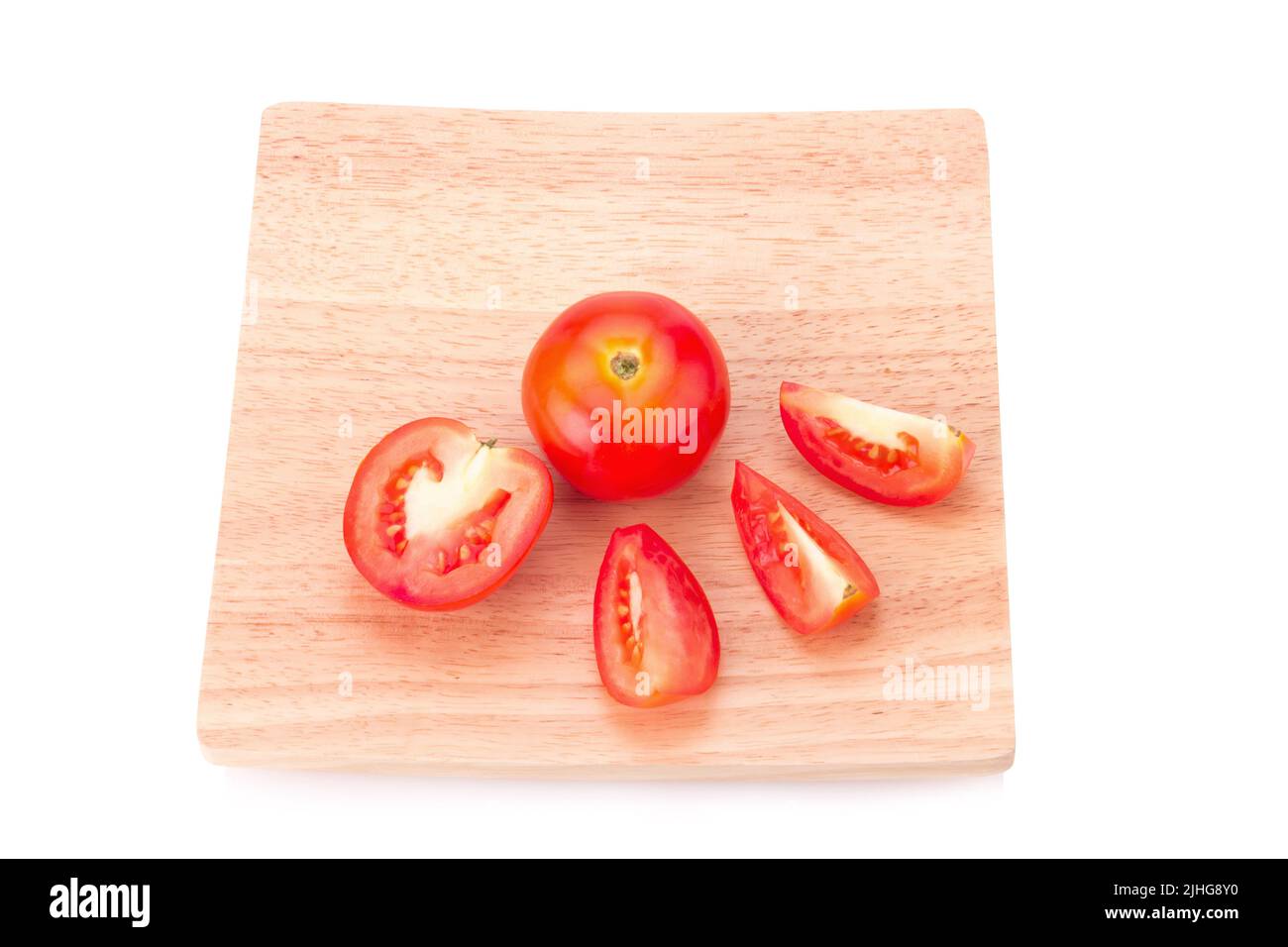 Il pomodoro isolato su sfondo bianco. Foto Stock