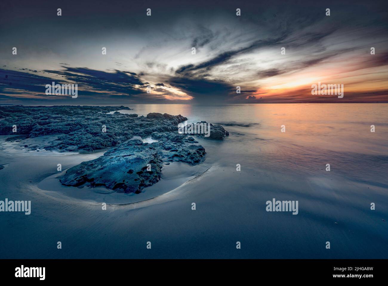 Alba sulla spiaggia di Jacksonville, Florida Foto Stock