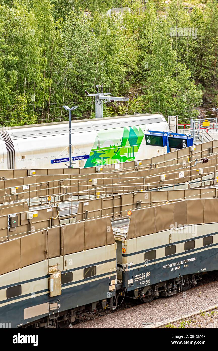 GD e Gfot alla stazione ferroviaria di Pasila a Helsinki, Finlandia. Foto Stock
