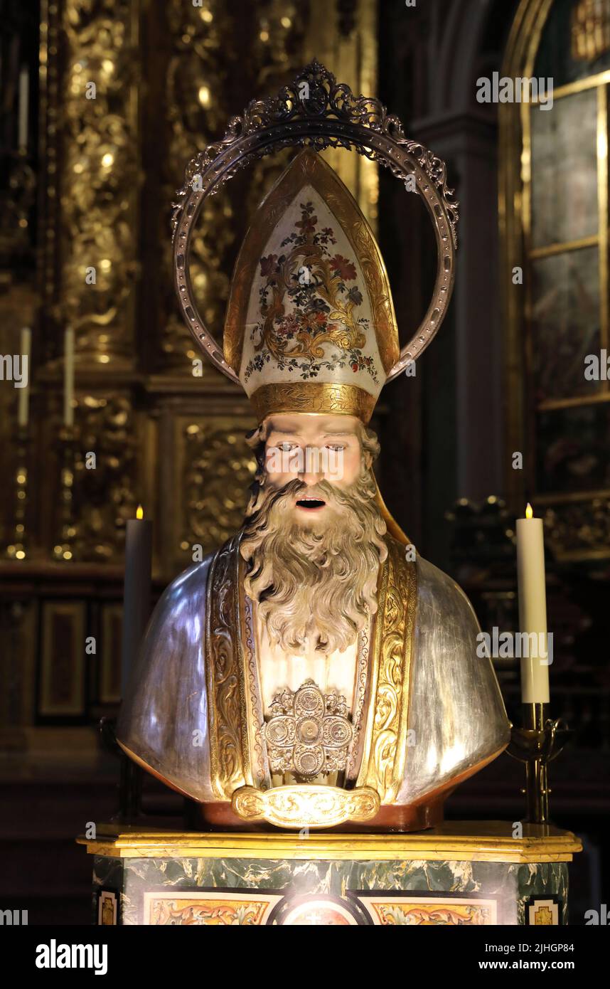 Interno della bella San Nicolas de Bari e San Pedro Martir, una chiesa in stile gotico valenciano RC, conosciuta come la Cappella Sistina di Valenca, in Spagna, Foto Stock