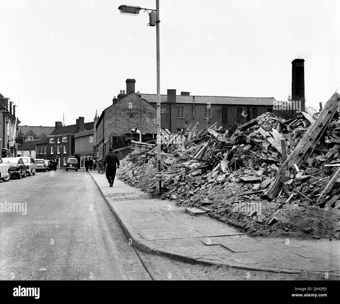 Britannia 1968 vecchie case a schiera demolite per fare il senso per nuovo sviluppo in Walker Street, Wellington. FOTO DI DAVID BAGNALL Foto Stock