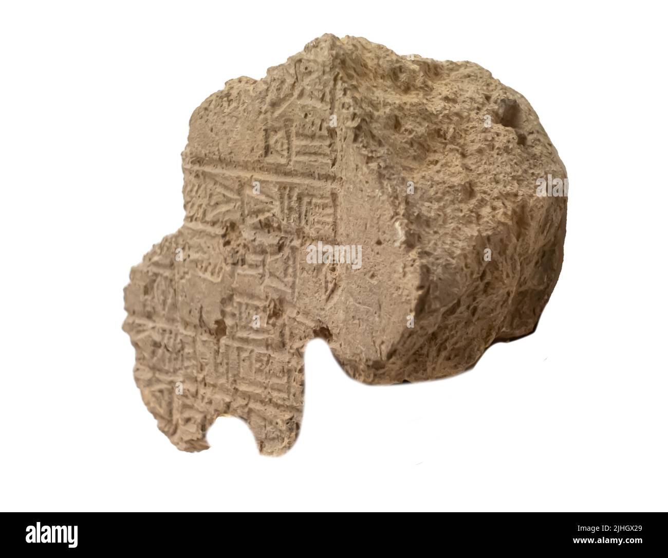 Frammento di mattone con iscrizione di Urningirsu. Lagash, periodo della Gudea. 22nd ° secolo a.C. Foto Stock