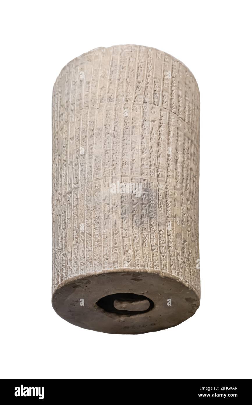 Cono di argilla con iscrizione di Nebucadnetsar II - Babilonia 6th ° secolo a.C. Foto Stock