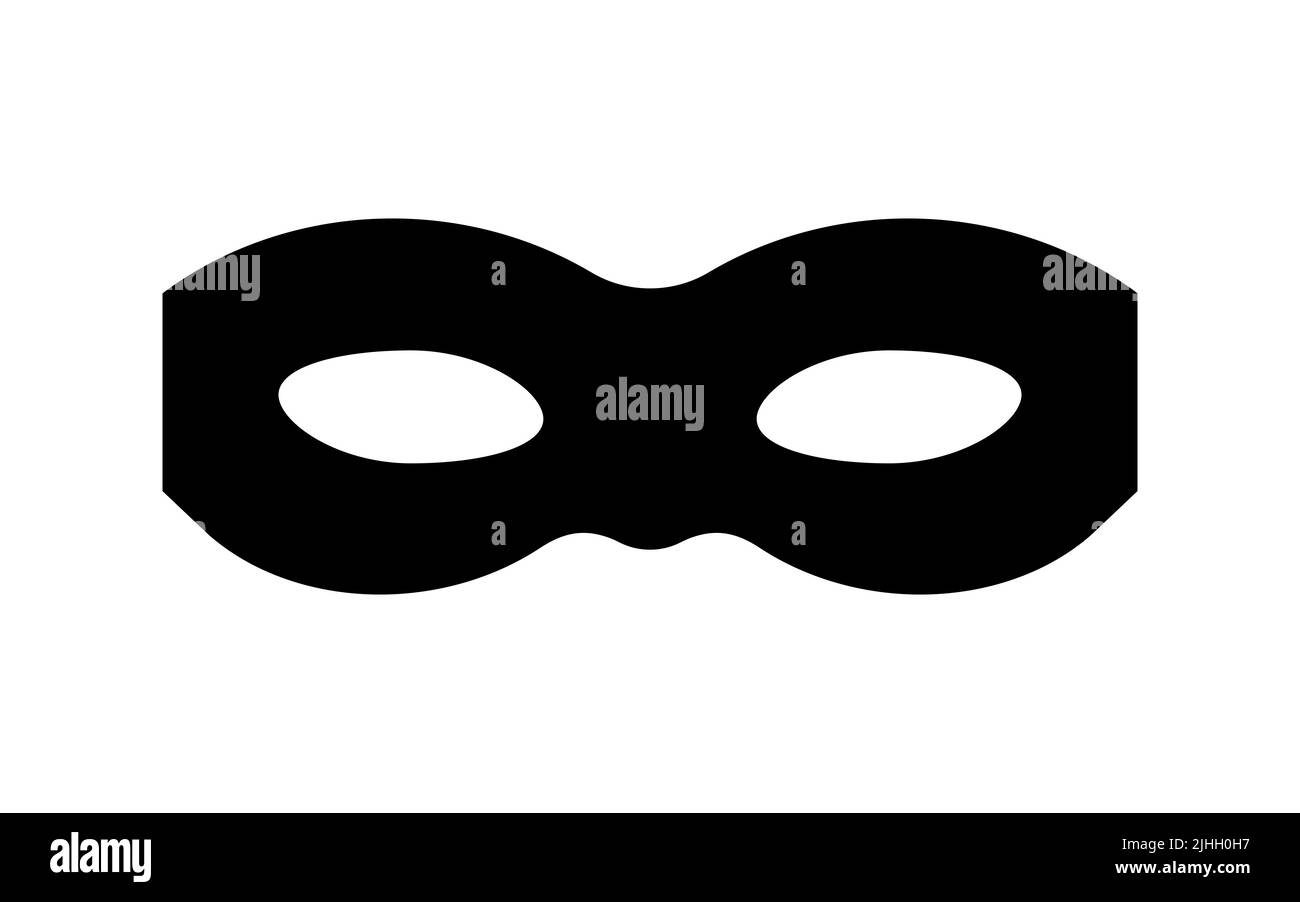Maschera super eroe carnevale o ladro bandito vettore icona. Illustrazione Vettoriale