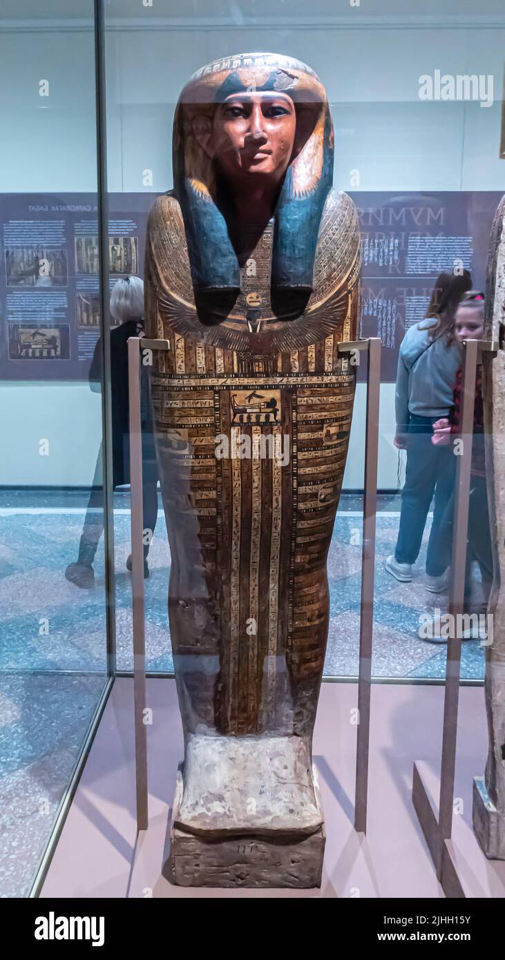 Bara interna di Babat - Dinastia 26 - c 620 - 580 AC - Egitto - necropoli tebana - legno, gesso; dipinto Foto Stock
