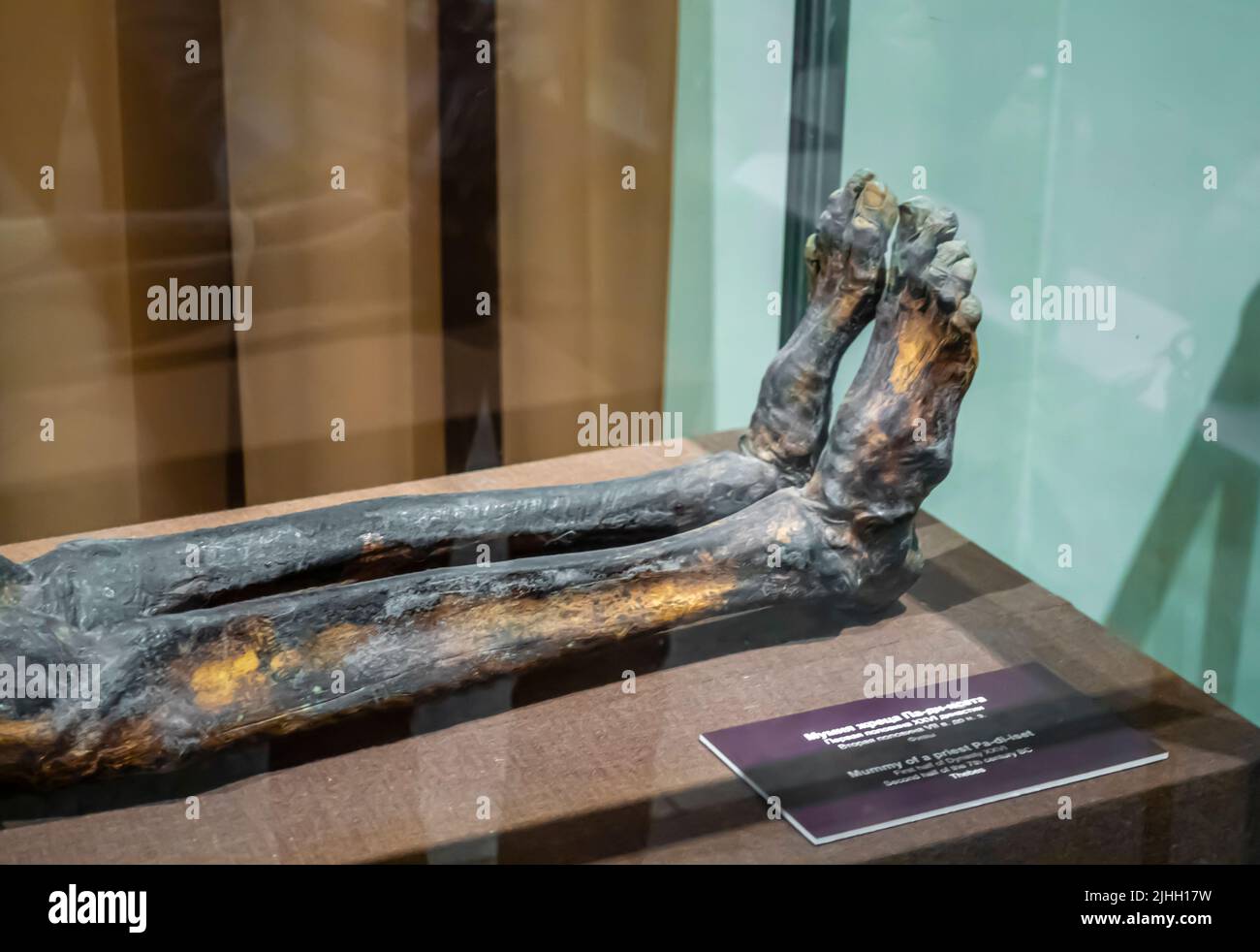 Mummia di sacerdote Pa-di-Iset - prima metà della dinastia 26 - 2nd metà del 7th a.C. - Tebe - metà inferiore Foto Stock