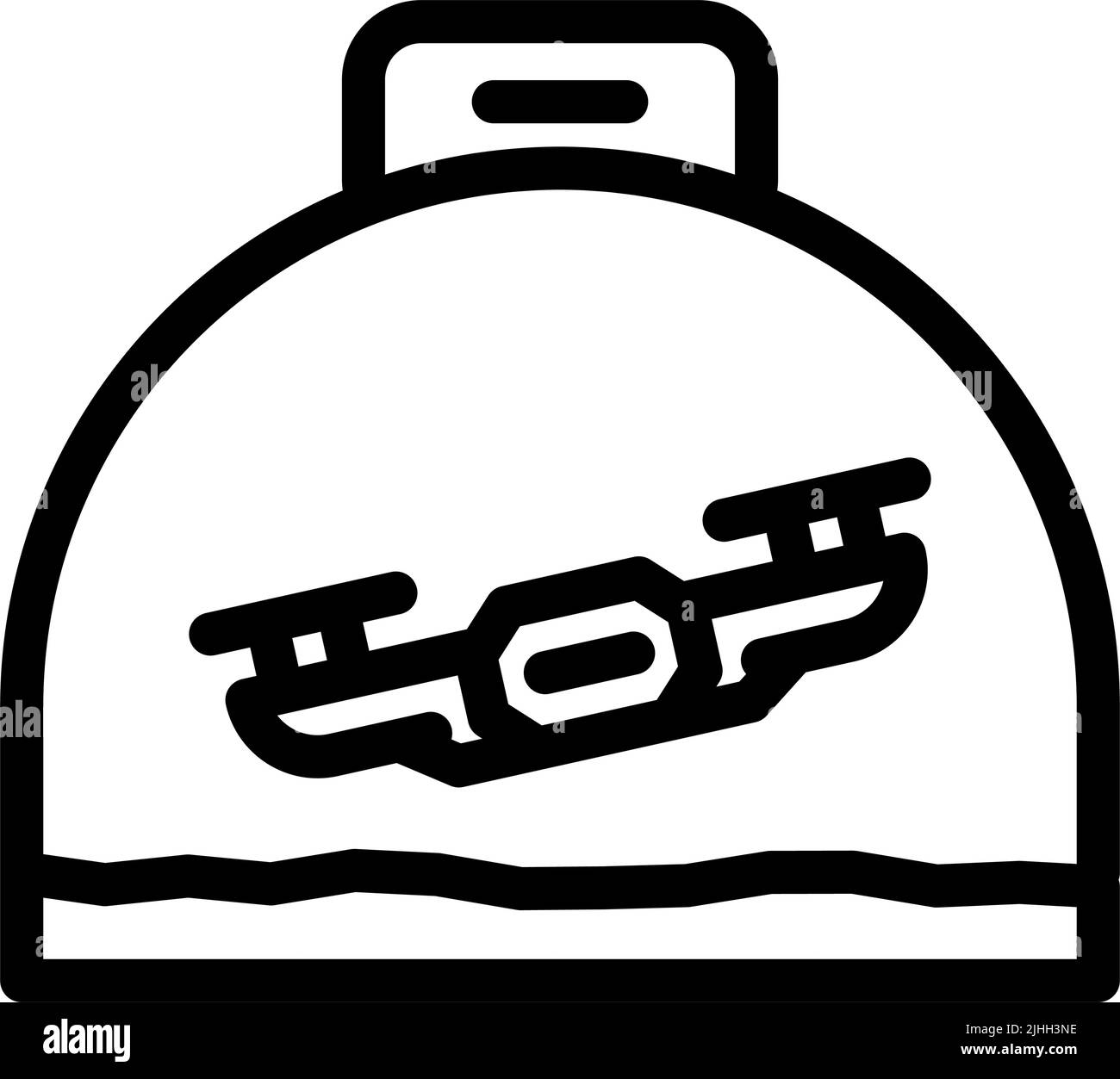 voli sportivi su copters linea icona vettore illustrazione Illustrazione Vettoriale