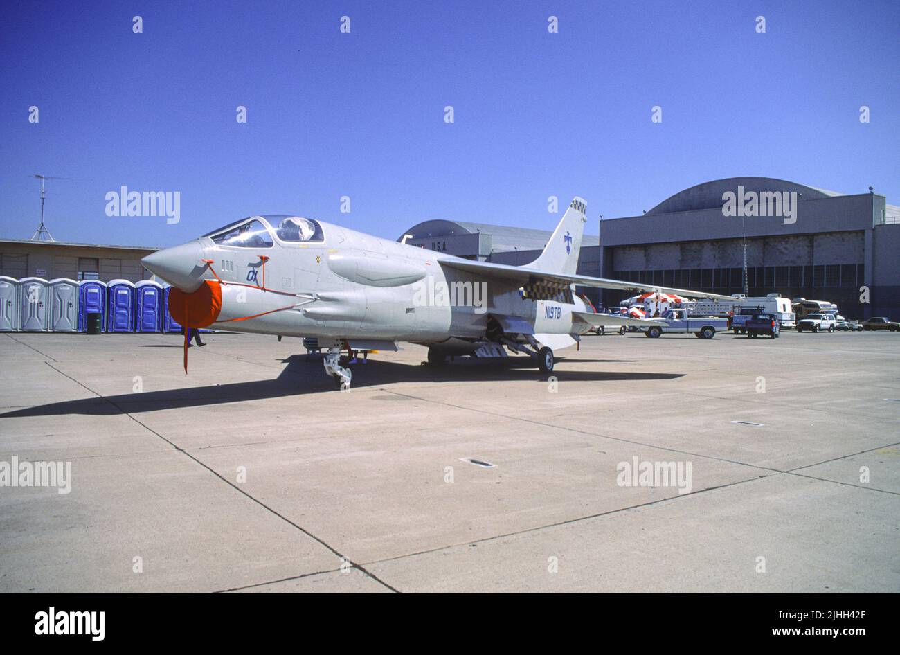 Vought F-8 Crusader in mostra al NAS Miramar Air Show a San Diego, California Foto Stock