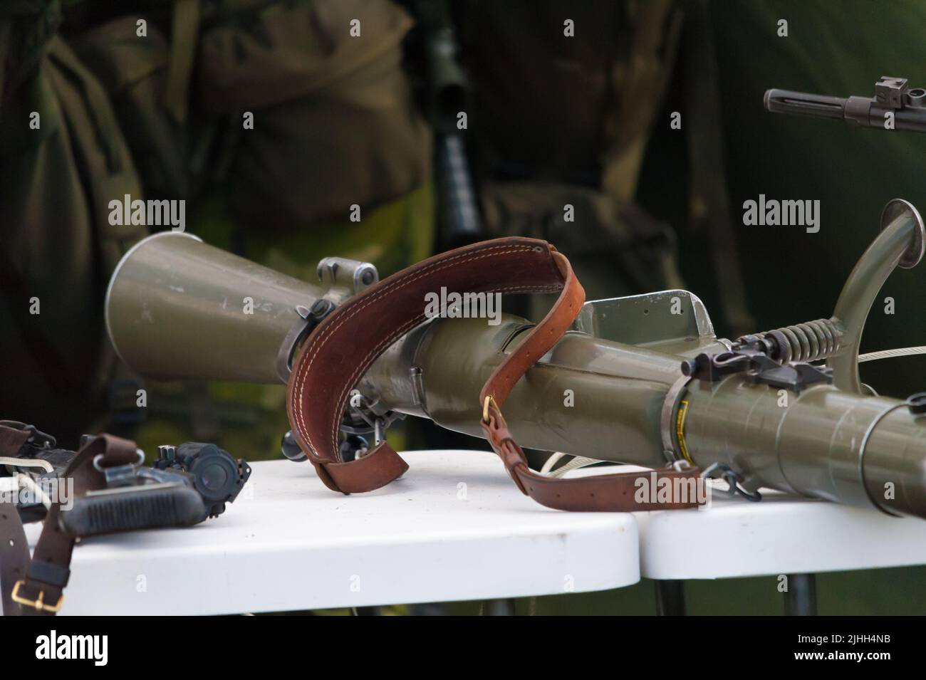 Gothenburg, Svezia - Agosto 29 2010: Granatgevär 48 Carl Gustaf ha recuperato il fucile ad una mostra dell'esercito. Foto Stock