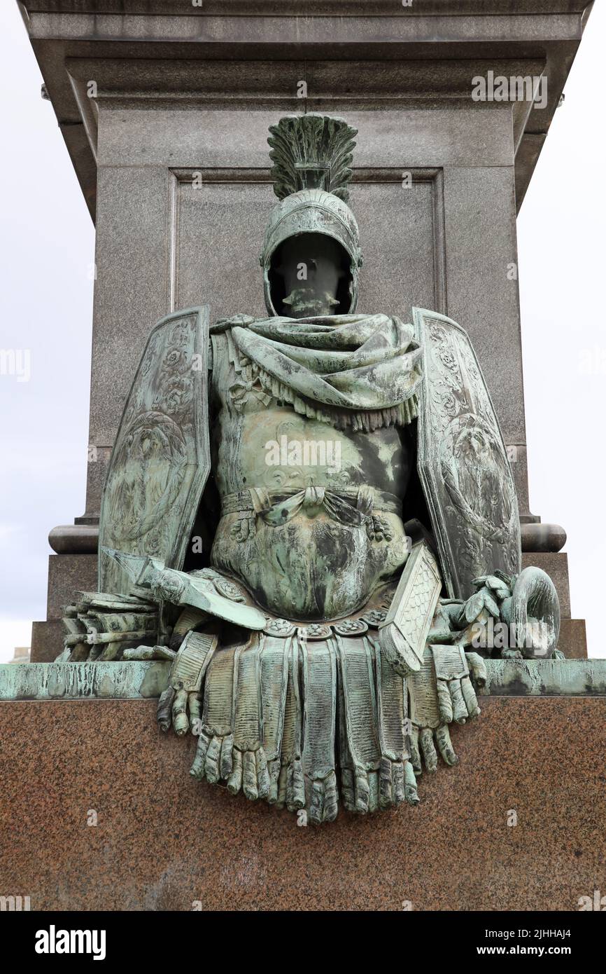 Dettaglio del monumento Gustav ll Adolf a Stoccolma Foto Stock