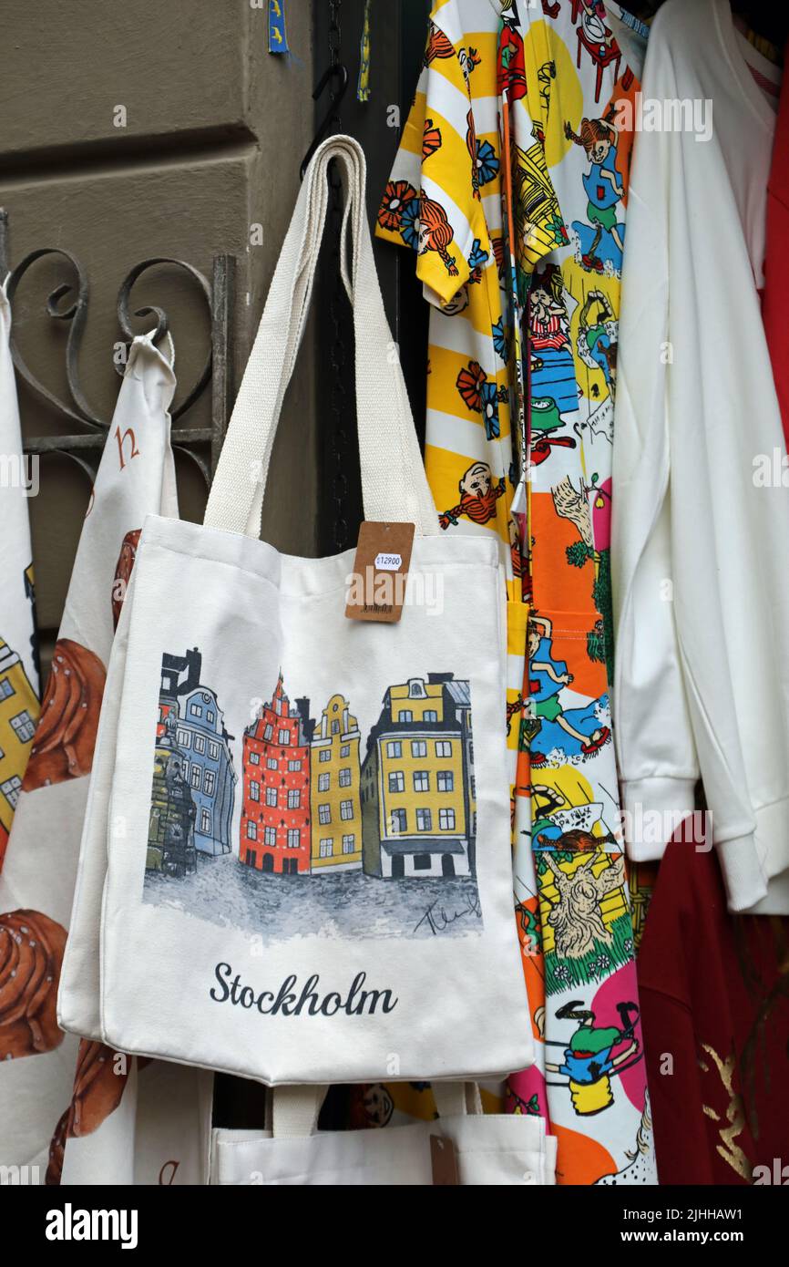 Souvenir di Stoccolma in vendita a Gamla Stan Foto Stock