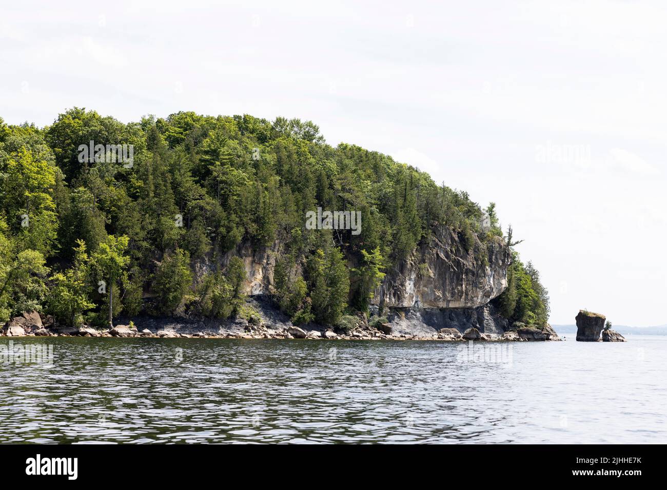 La colpa del Thurst Champlain su Lone Rock Point sul lago Champlain a Burlington, Vermont, USA. Foto Stock