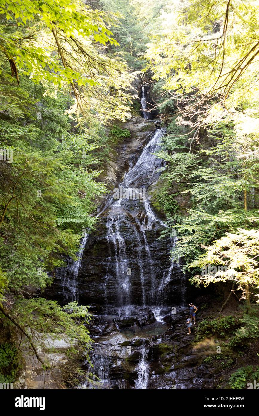 Moss Glen Falls vicino a Stowe, Vermont, USA. Foto Stock