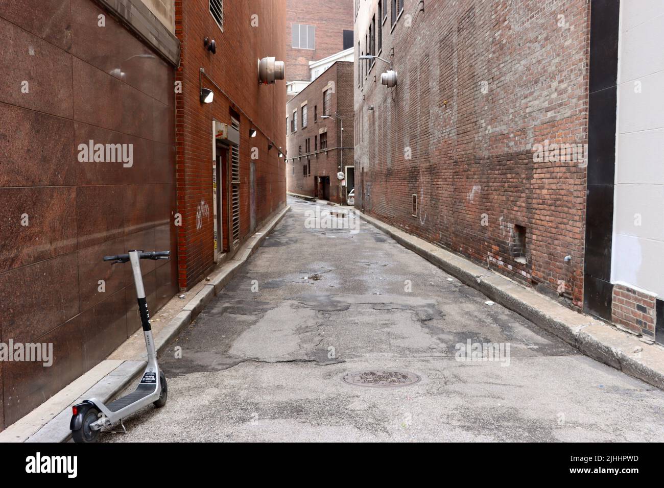 Strada di ritorno nel centro di Cleveland, giugno 2022 Foto Stock