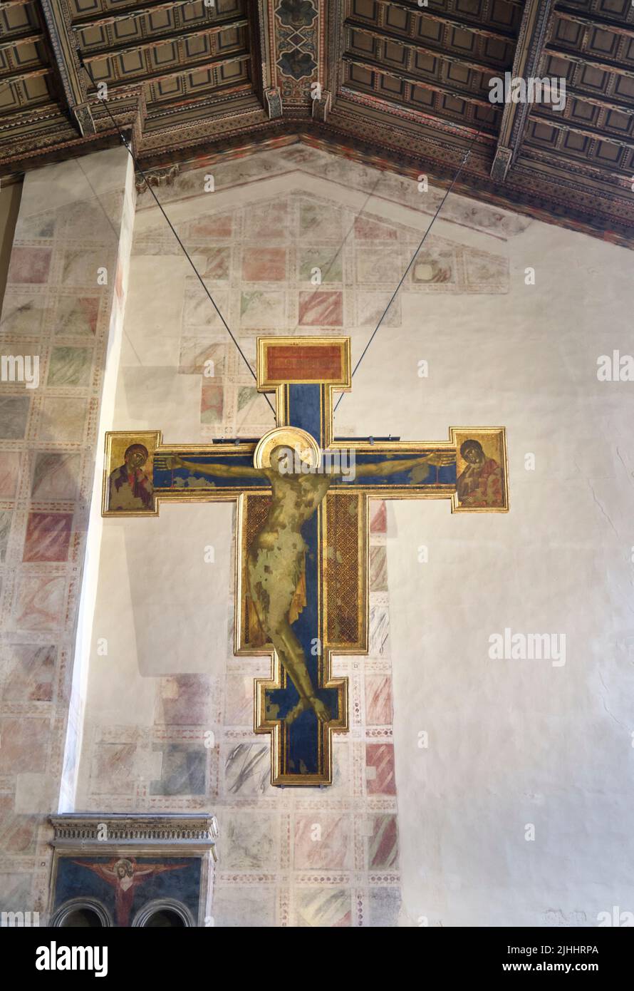 Crocifisso di Cimabue Basilica di Santa Croce Firenze Foto Stock