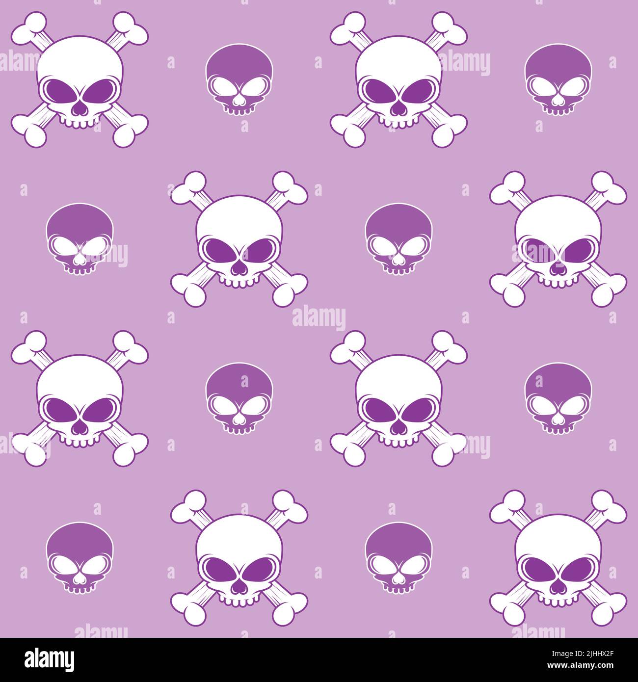 Disegno vettoriale di pattern con cranio in stile cartoon Illustrazione Vettoriale